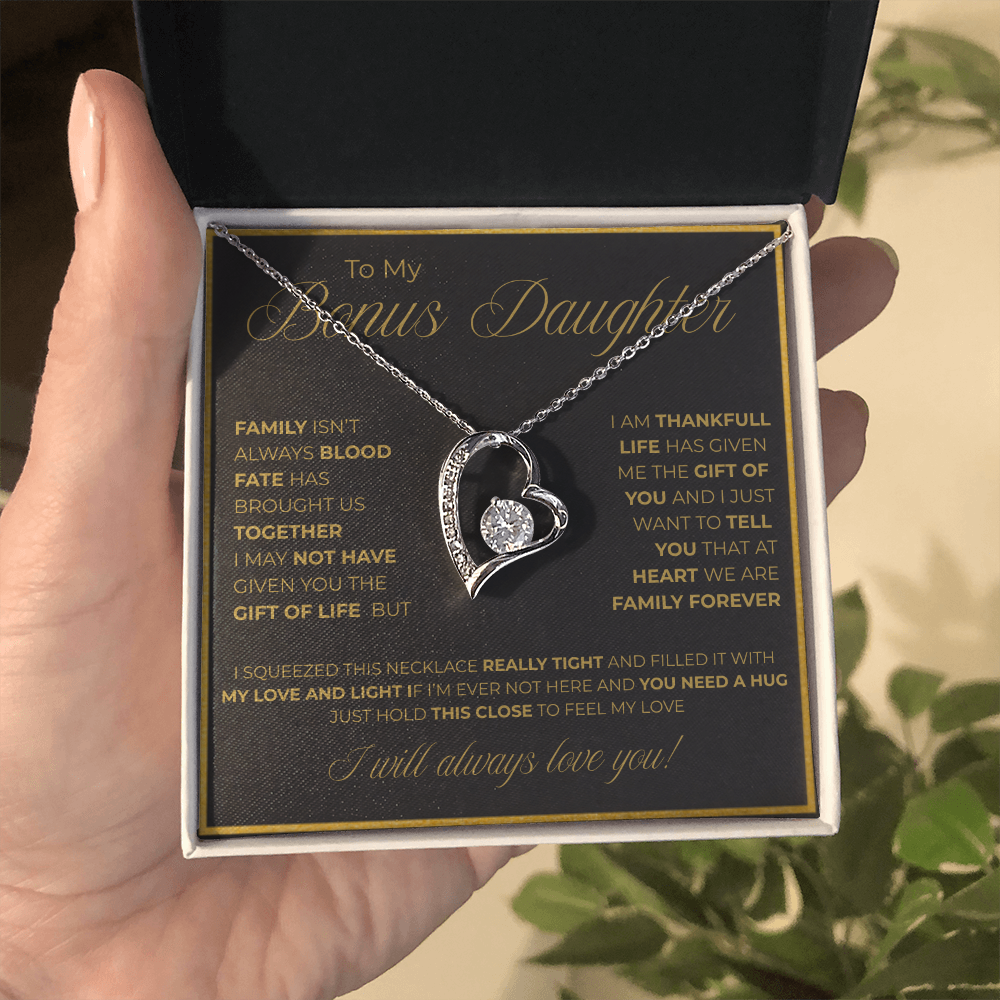 To My Bonus Daughter Necklace -Meaningful Gift of Love