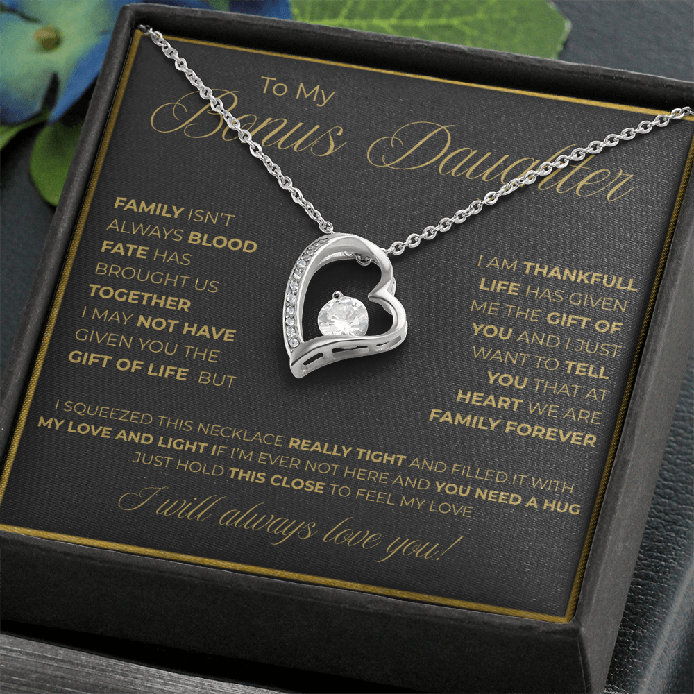 To My Bonus Daughter Necklace -Meaningful Gift of Love