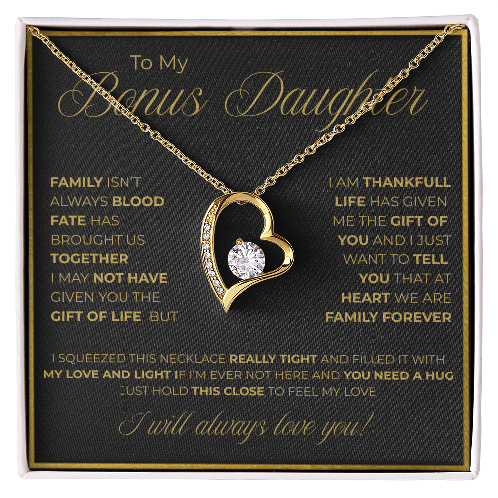 To My Bonus Daughter Necklace -Meaningful Gift of Love