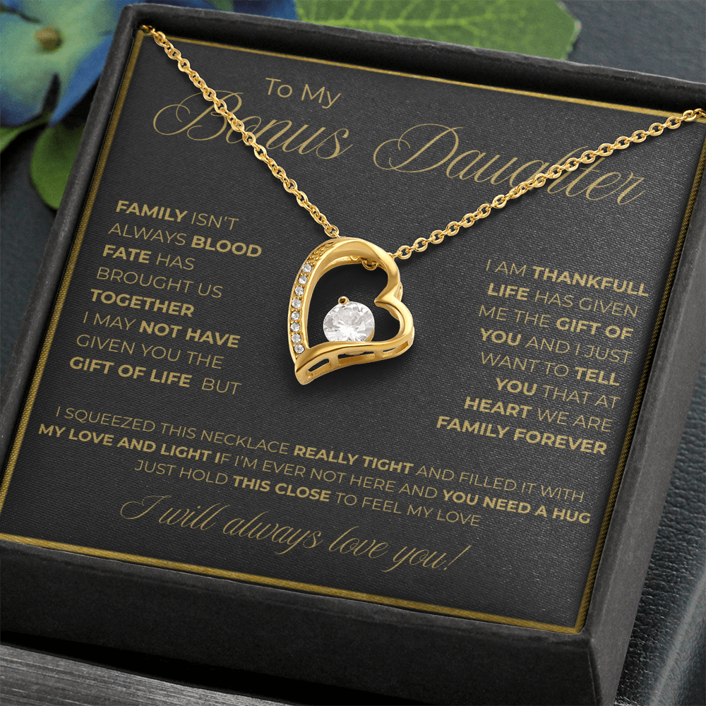 To My Bonus Daughter Necklace -Meaningful Gift of Love