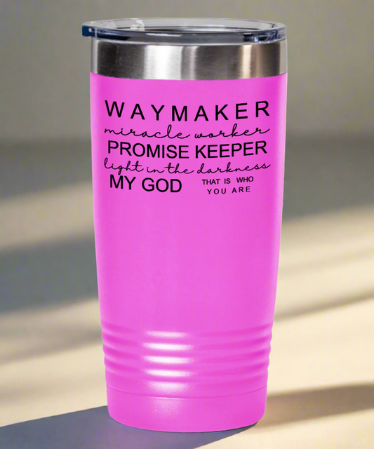 "Waymaker" Travel Mug - Faith-Inspired Insulated Tumbler for On-the-Go Inspiration